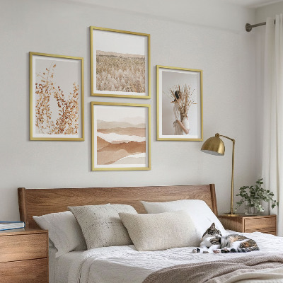 Wall art set Plant motifs boho style