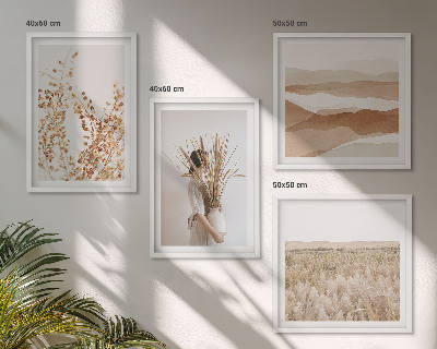 Wall art set Plant motifs boho style