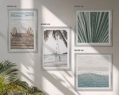 Tropical vacation wall art set of 4 pieces