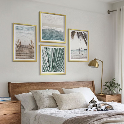 Set of 4 wall art pieces Tropical vacation