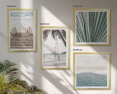 Tropical vacation wall art set of 4 pieces