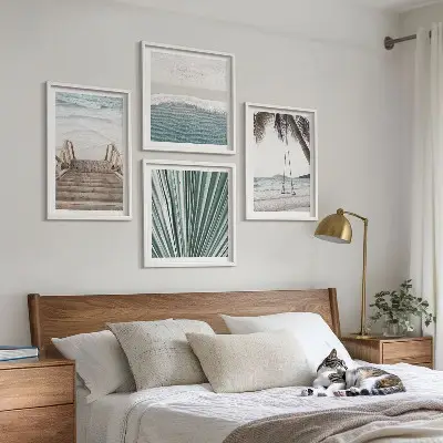 Tropical vacation wall art set of 4 pieces