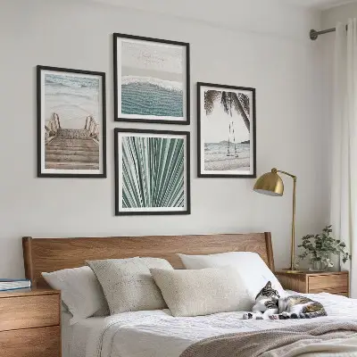 Tropical vacation wall art set of 4 pieces