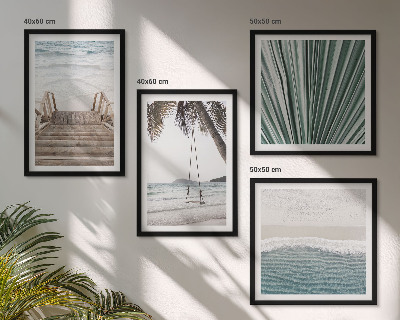 Set of 4 wall art pieces Tropical vacation