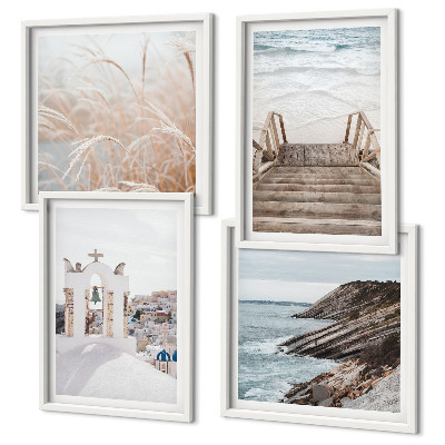 Wall art set Sea architecture Santorini