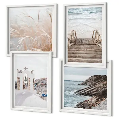 Sea architecture Santorini wall art set