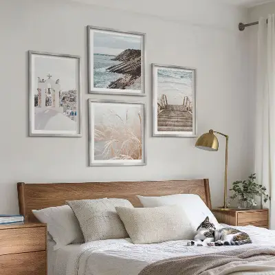 Sea architecture Santorini wall art set