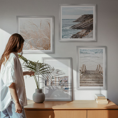 Wall art set Sea architecture Santorini