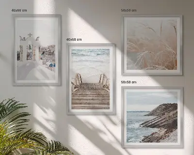 Sea architecture Santorini wall art set