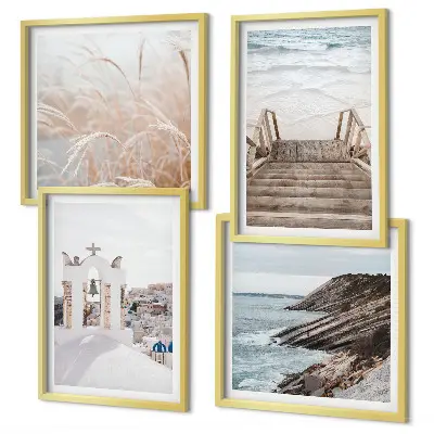 Sea architecture Santorini wall art set