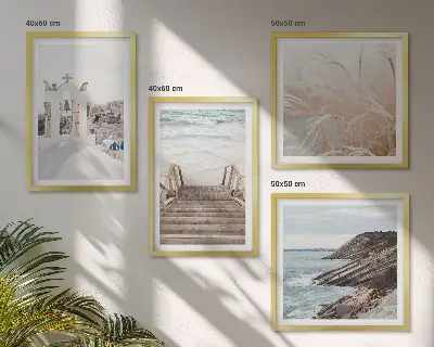 Sea architecture Santorini wall art set
