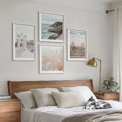 Sea architecture Santorini wall art set
