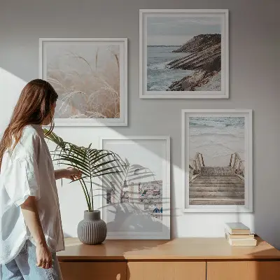 Sea architecture Santorini wall art set