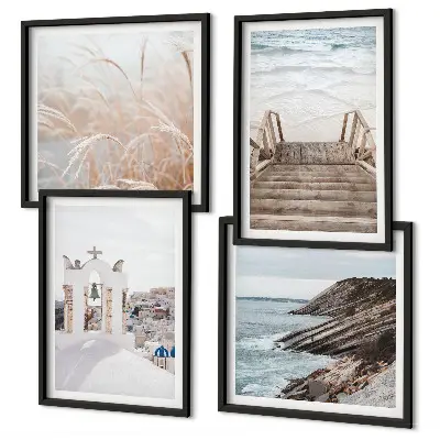 Sea architecture Santorini wall art set