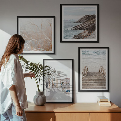 Wall art set Sea architecture Santorini