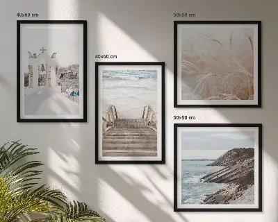 Sea architecture Santorini wall art set