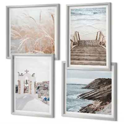 Sea architecture Santorini wall art set