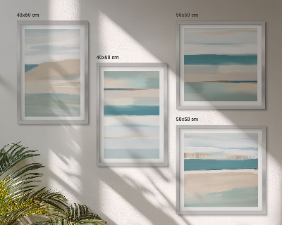 Set of 4 wall art pieces Abstract blue landscapes