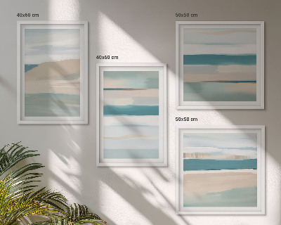 Set of 4 wall art pieces Abstract blue landscapes
