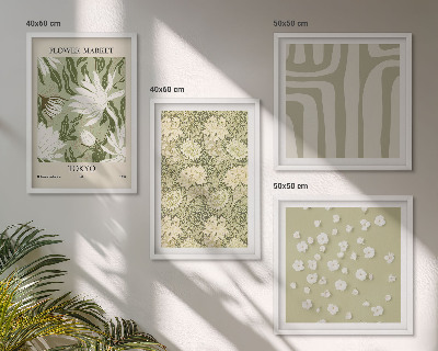 Wall art set Boho plant pastel compositions