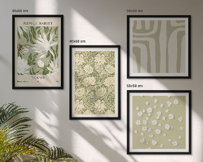 Wall art set Boho plant pastel compositions