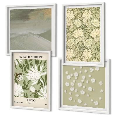 Multi-piece wall decor set Boho style floral abstractions
