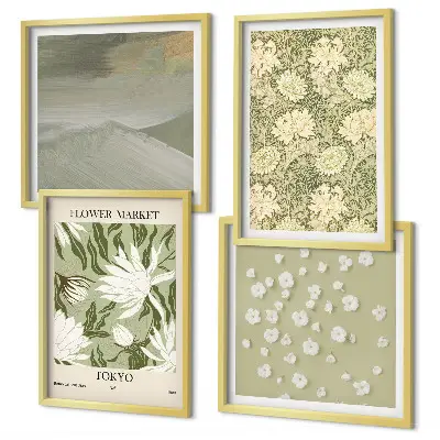 Multi-piece wall decor set boho floral abstractions