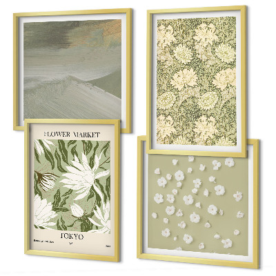 Multi-piece wall decor set Boho style floral abstractions