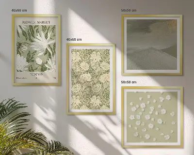 Multi-piece wall decor set boho floral abstractions