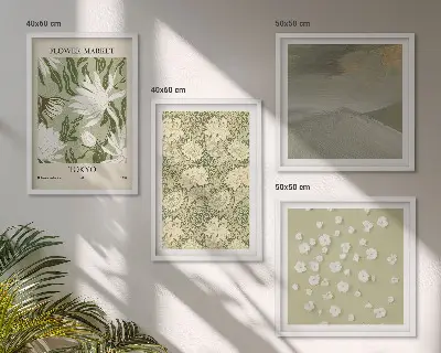 Multi-piece wall decor set boho floral abstractions