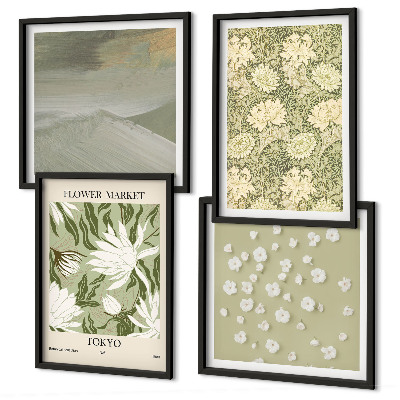 Multi-piece wall decor set Boho style floral abstractions