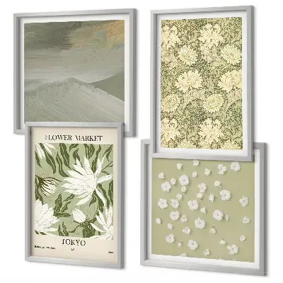 Multi-piece wall decor set boho floral abstractions