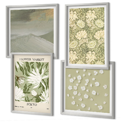 Multi-piece wall decor set Boho style floral abstractions