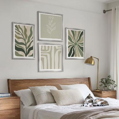 Wall art set Plant patterns green minimalism