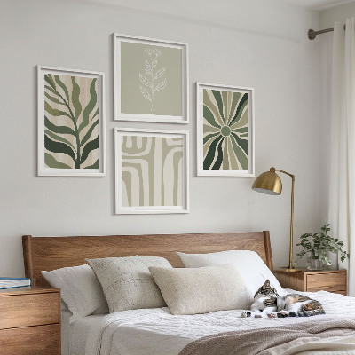 Wall art set Plant patterns green minimalism