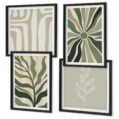 Wall art set Plant patterns green minimalism
