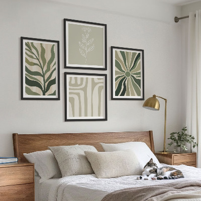 Wall art set Plant patterns green minimalism