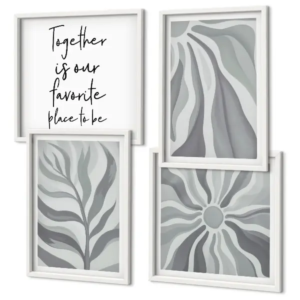 Multi-piece wall decor set floral pastel pattern illustrations