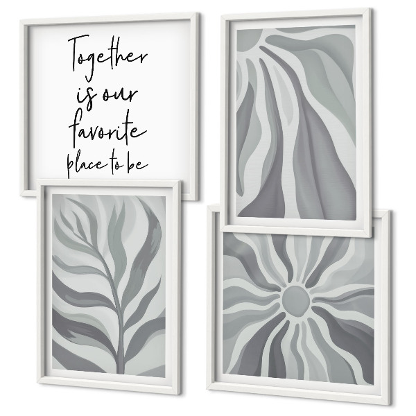Multi-piece wall decor set Floral pastel patterns illustrations