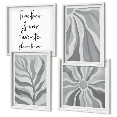 Multi-piece wall decor set floral pastel pattern illustrations