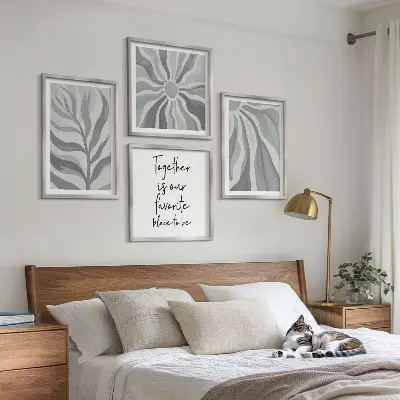 Multi-piece wall decor set floral pastel pattern illustrations