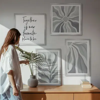 Multi-piece wall decor set floral pastel pattern illustrations