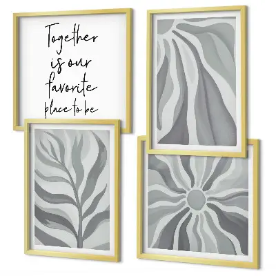 Multi-piece wall decor set floral pastel pattern illustrations