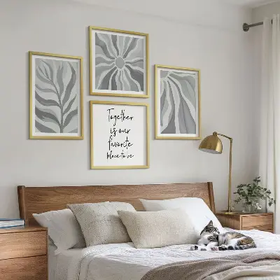 Multi-piece wall decor set floral pastel pattern illustrations