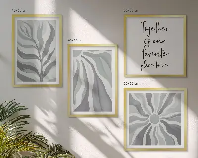 Multi-piece wall decor set floral pastel pattern illustrations