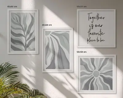 Multi-piece wall decor set floral pastel pattern illustrations