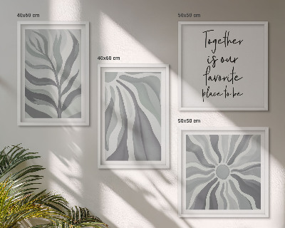 Multi-piece wall decor set Floral pastel patterns illustrations