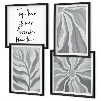 Multi-piece wall decor set floral pastel pattern illustrations