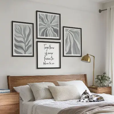 Multi-piece wall decor set floral pastel pattern illustrations