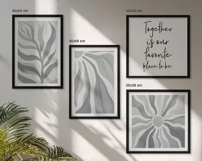 Multi-piece wall decor set floral pastel pattern illustrations